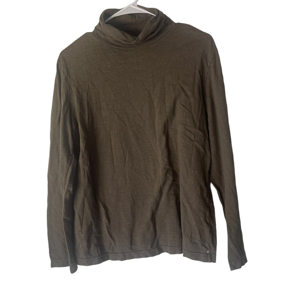 Neon Buddha Size‎ Large Sage Green Cotton Turtle Neck Long Sleeve Top
